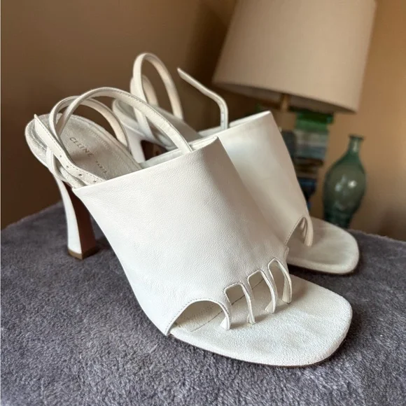 Celine white leather glove sandals 36.5 - Picture 1 of 16